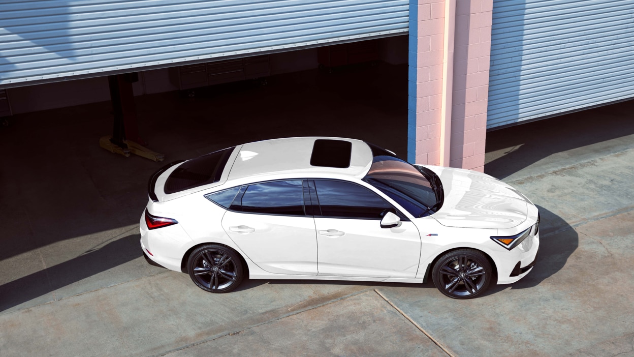 Stationary 2023 Integra overhead of vehicle