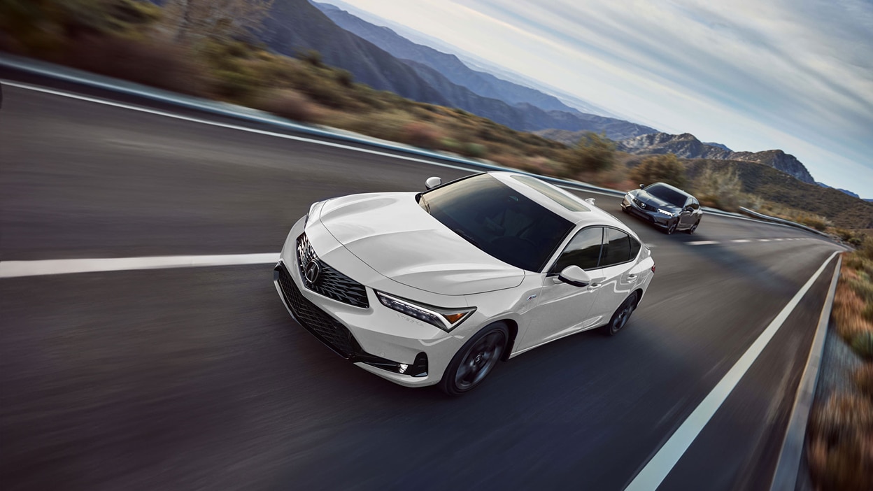 Overhead of 2023 Integra traveling on highway