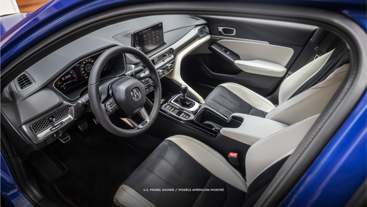 Vue aérienne de l’habitacle d’une Integra.