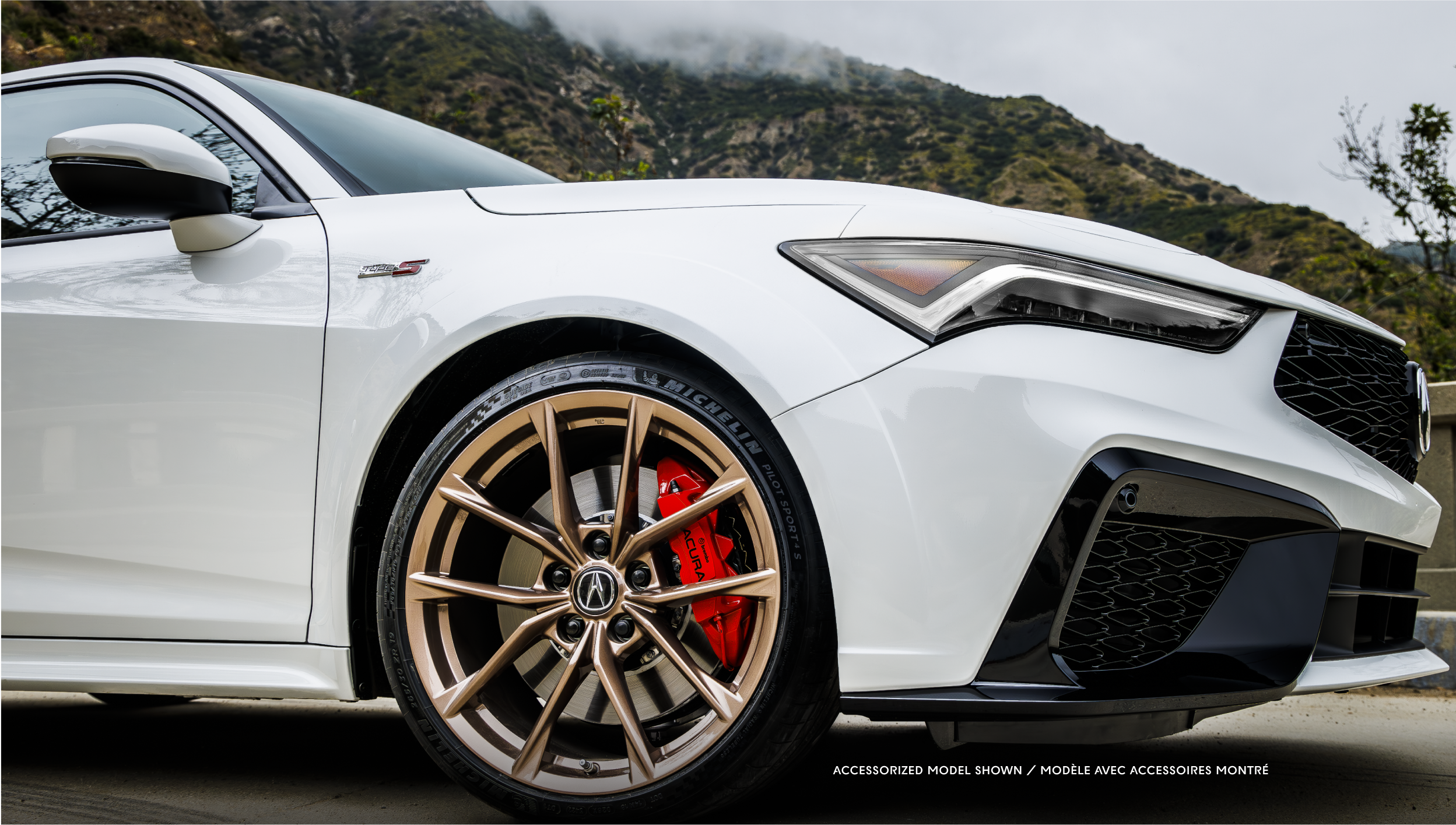 Stationary 2023 Integra overhead of vehicle