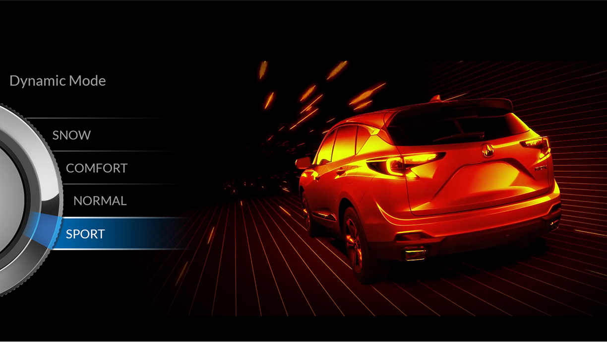 Écran de console affichant la page du menu principal du système dynamique intégré.