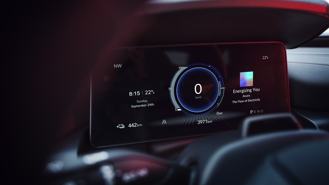 Gros plan de l’écran du bloc-instruments numérique.