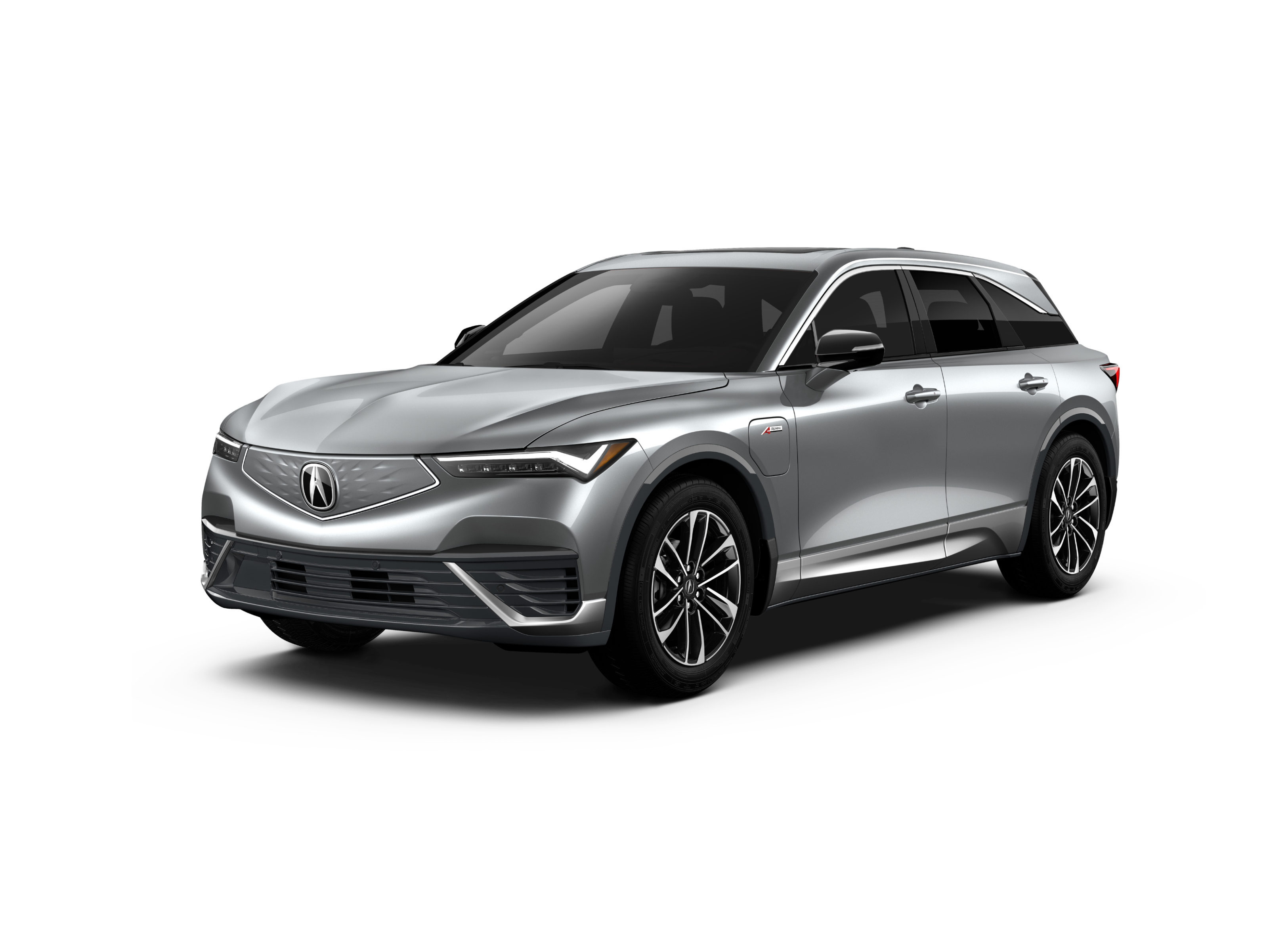 Vue ¾ avant côté conducteur du modèle ZDX A-SPEC 2024 en argent mercure métallisé