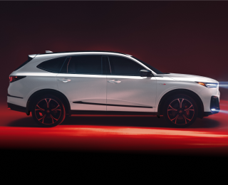 SSide passenger-side view of white MDX Type S